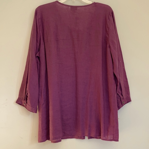 J. Jill Amethyst Linen Blouse. Size LT - Picture 2 of 6